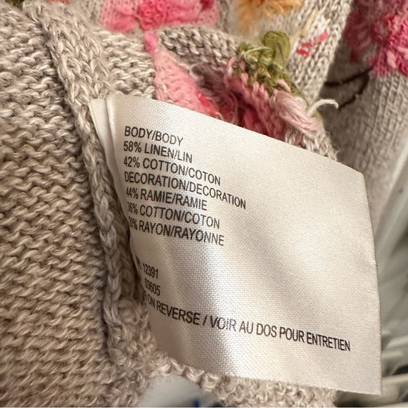 David Brooks Embroidered Floral Sweater L - Picture 5 of 6